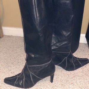 Andrew Geller leather high boots 7.5